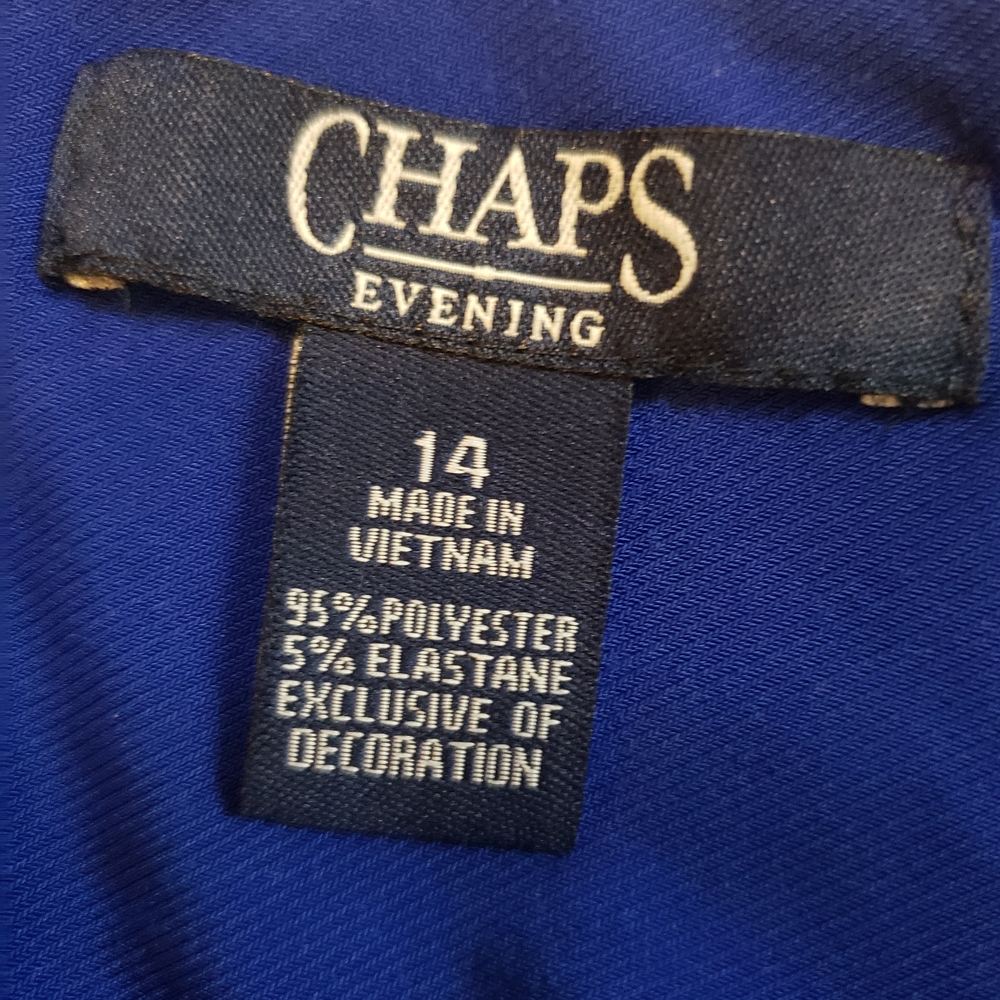 Chaps Evening Dress in Deep Blue - Picture 3 of 6
